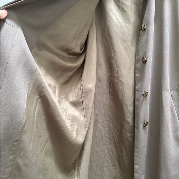 Vintage Holt Renfrew Wool blend Taupe Trench Coat with Waist Belt - Picture 10 of 10